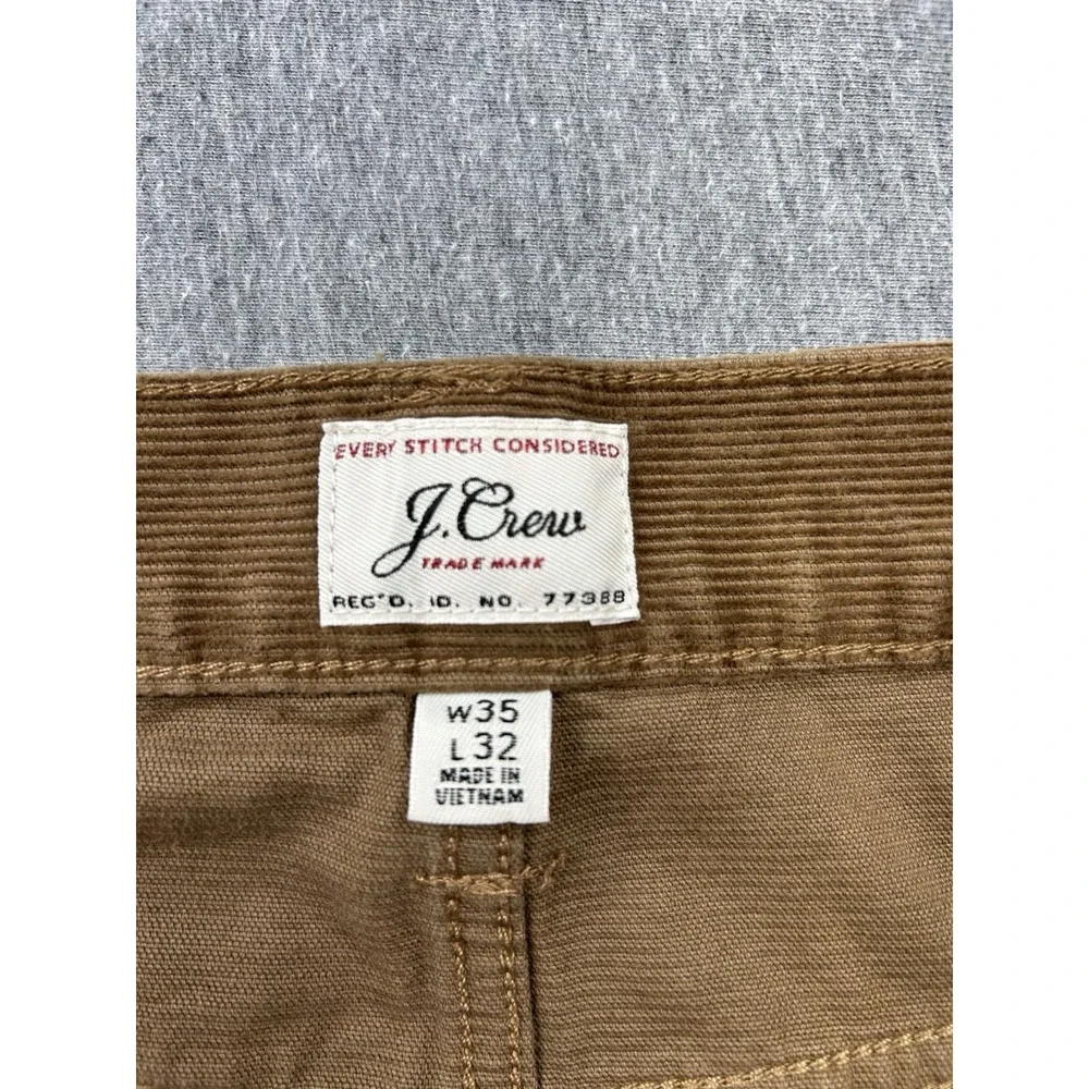 J Crew 770 Straight‎ Corduroy Pants Men's 35x32 Brown Cotton Flat Front